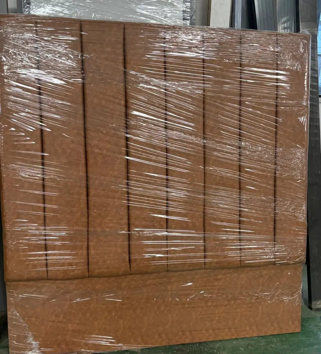 Bronze vertical panel headboard sample